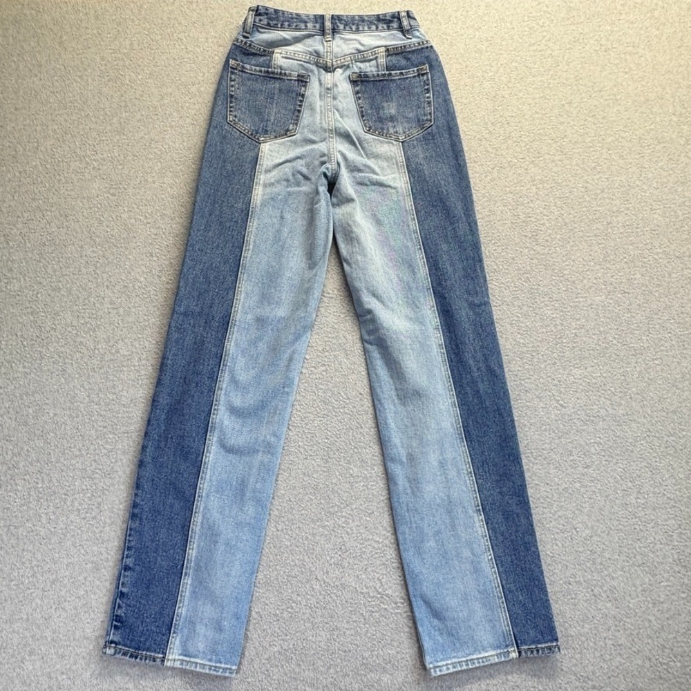 Pacsun Jeans Womens 25 Blue 90s Boyfriend Eco Two Tone Stacked Baggy High Rise - Picture 2 of 11